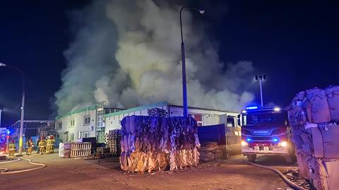 Pożar hali z makulaturą w Sosnowcu 