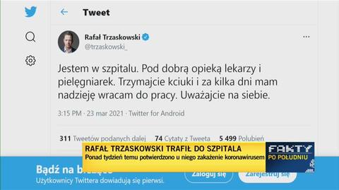Rafał Trzaskowski trafił do szpitala