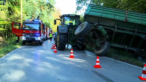 Wypadek w Ujeździe (Małopolska) - wideo z 21.10.2021