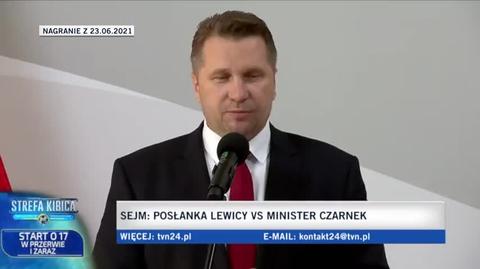 Opozycja chce odwołania ministra Czarnka. Wideo archiwalne z 23.06.2021 r.