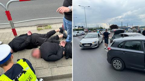 Trzech mężczyzn podejrzanych o rozbój zostało zatrzymanych po pościgu na krakowskim Ruczaju