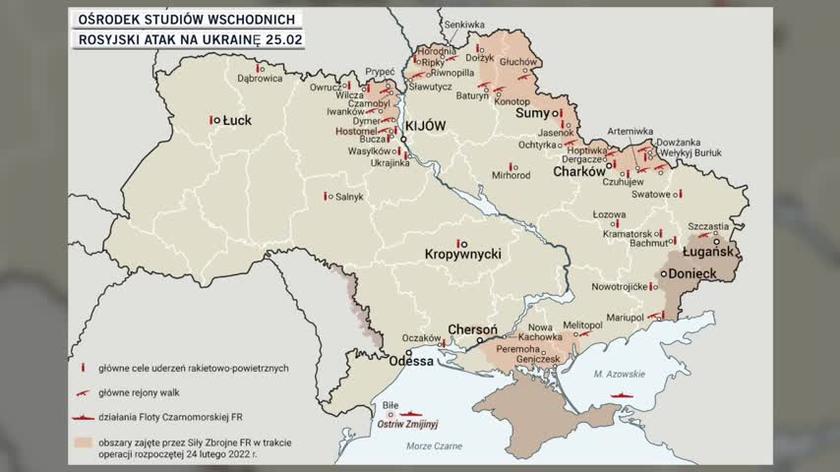 Jak przebiega rosyjska inwazja na Ukrainę. Zobacz na mapach 