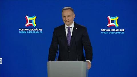 Prezydent Andrzej Duda na Polsko-Ukraińskim Forum Współpracy Gospodarczej - całe wystąpienie