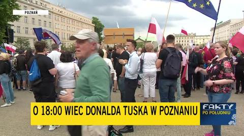 Ludzie gromadzą się w Poznaniu przed wicem Donalda Tuska