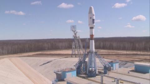 Putin obserwuje start rakiety Sojuz