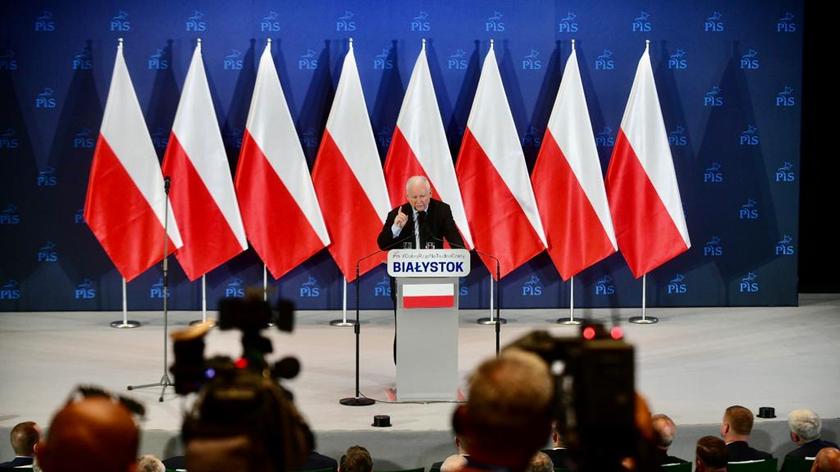 Kaczyński w Białymstoku: Nie chcemy Polski, która żyje ze świadczeń społecznych. Chcemy Polski, która pracuje