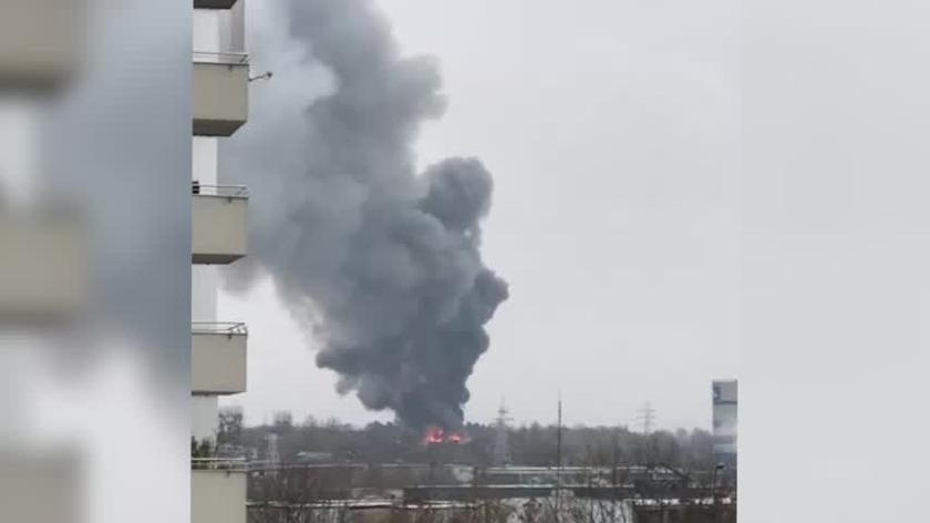 Pożar hali sportowej w Białymstoku 