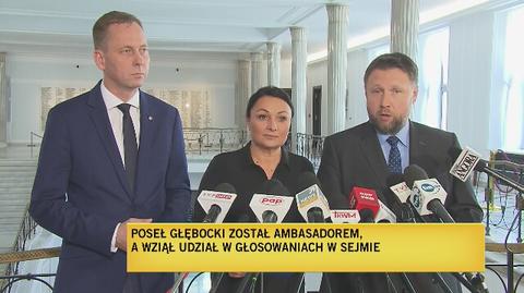 Poseł Głębocki wziął udział w głosowaniach w Sejmie. PO składa zawiadomienie do prokuratury