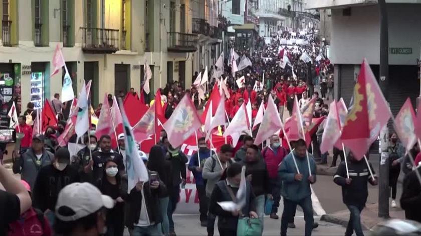 Protesty związkowców w Ekwadorze