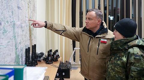 Prezydent Andrzej Duda spotkał się z funkcjonariuszami Straży Granicznej, policji i wojska