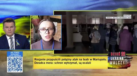 Dziennikarka telewizji Ukraina 24: teatr w Mariupolu został po prostu zniszczony 