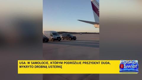 Usterka samolotu prezydenta Andrzeja Dudy w USA. Relacja reportera TVN24