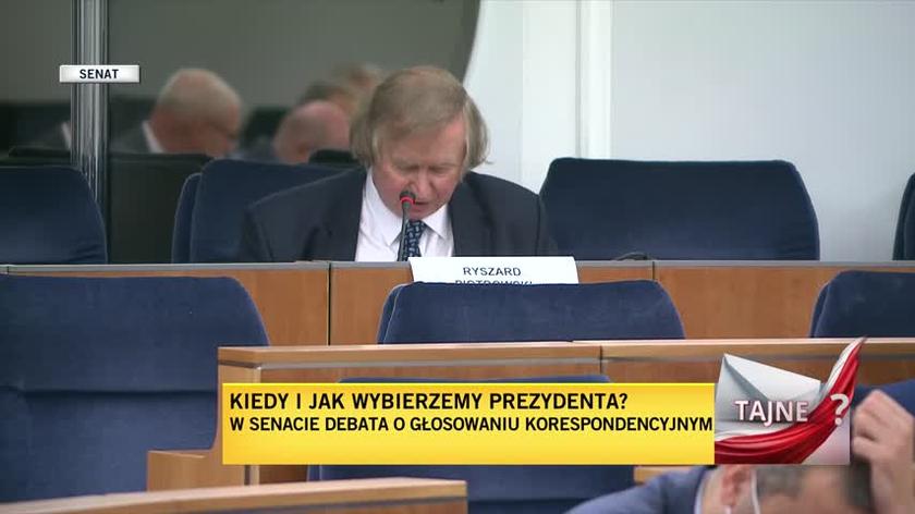 Konstytucjonalista profesor Ryszard Piotrowski na posiedzeniu senackich komisji