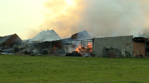 Pożar stodół w miejscowości Garki w Wielkopolsce