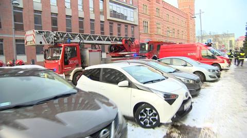 Pożar w Komendzie Wojewódzkiej Policji we Wrocławiu