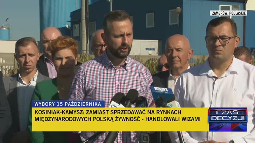 Władysław Kosiniak-Kamysz na konferencji prasowej w Zambrowie o wsparciu dla OSP, KGW i LZS