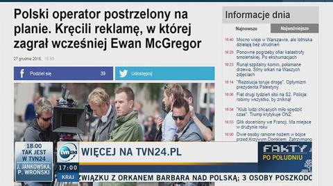 Polski operator postrzelony na planie reklamy 
