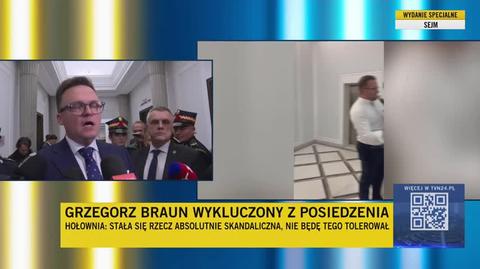 Marszałek Sejmu o Grzegorzu Braunie: zostanie przeciw niemu skierowany wniosek do prokuratury