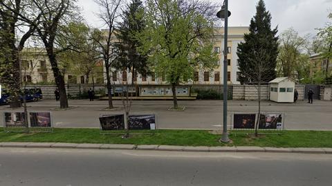 Protest przed rosyjską ambasadą w Pradze