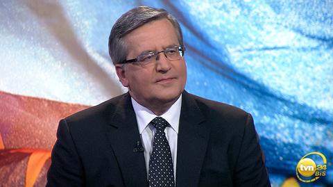 Bronisław Komorowski w programie "Świat" w TVN24 BiS