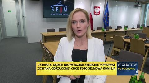 Sejmowa komisja odrzuciła większość senackich poprawek do nowelizacji ustawy o SN. Relacja reporterki TVN24