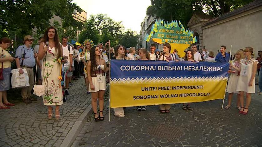 Día de la Independencia de Ucrania.  Celebraciones en Cracovia