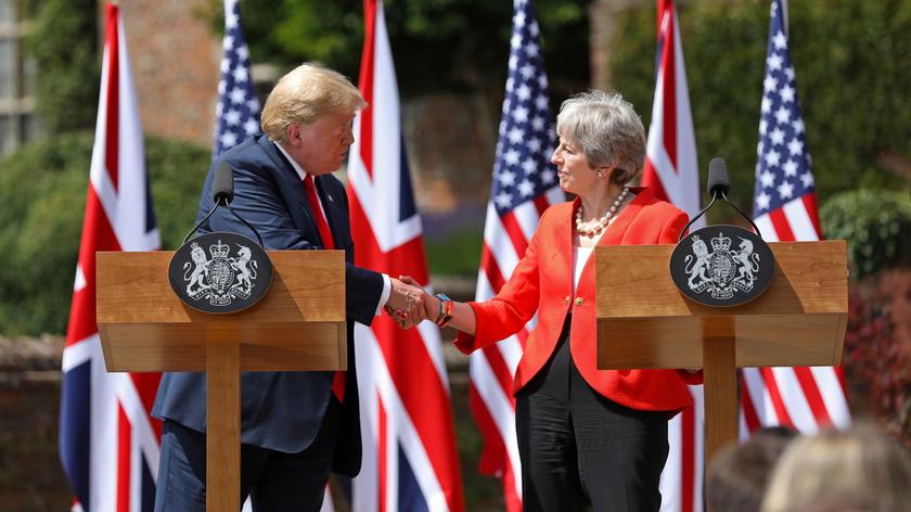 Wspólna konferencja Trumpa i May w Londynie