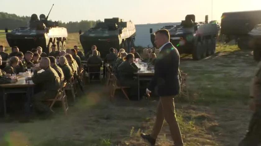The head of the Ministry of National Defense Mariusz Błaszczak visited soldiers stationed at the border with Belarus.  Entire speech
