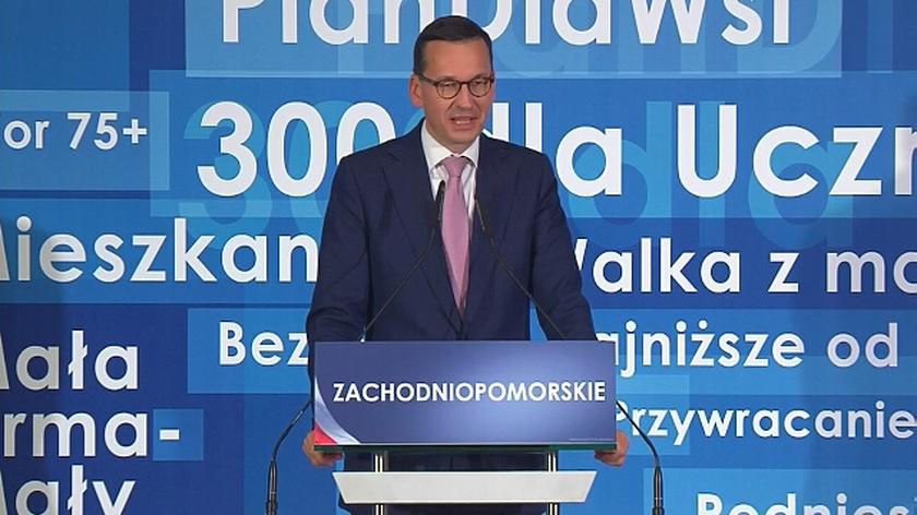 Premier Morawiecki w Szczecinie podczas konwencji PiS