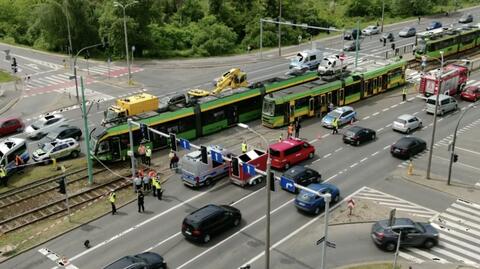Zderzenie tramwajów w Poznaniu. Trwa wyjaśnianie przyczyn wypadku