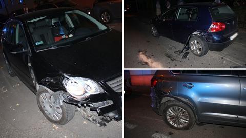 Pijany kierowca uszkodził trzy zaparkowane samochody w Tarnowie
