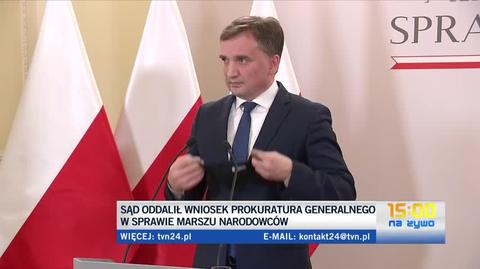 Ziobro o decyzji sądu w sprawie Marszu Niepodległości