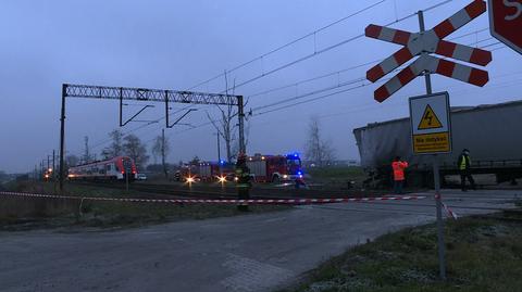 Wypadek na przejeździe kolejowym w Ociążu
