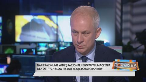 O problemie pomocy uchodźcom mówił dziś w Poranku TVN24 BiS senator Grzegorz Napieralski