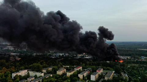 Pożar składowiska odpadów w Sosnowcu