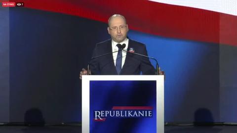 Adam Bielan podczas "zjazdu Republikańskiego"