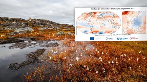 Anomalie temperatury powietrza od początku roku 1960 do września 2023