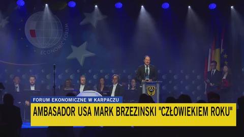 Ambasador USA Mark Brzezinski "Człowiekiem Roku" Forum Ekonomicznego w Karpaczu
