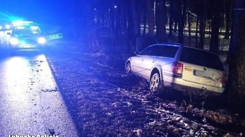 Zielona Góra: Uderzył w drzewo. Wydmuchał 3 promile