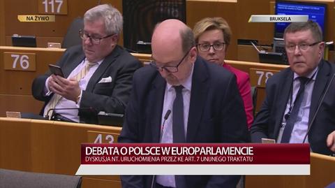 Ryszard Legutko w czasie debaty w Parlamencie Europejskim 