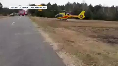 Kierowca poleciał helikopterem do szpitala