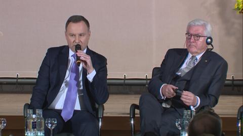 Andrzej Duda podczas debaty z prezydentem Niemiec 