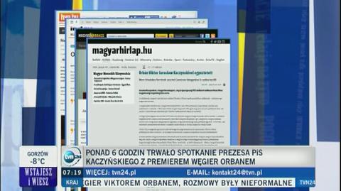 Węgierskie media o spotkaniu Kaczyński-Orban