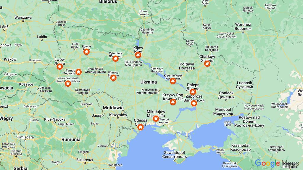 Ataki rakietowe na Ukrainę