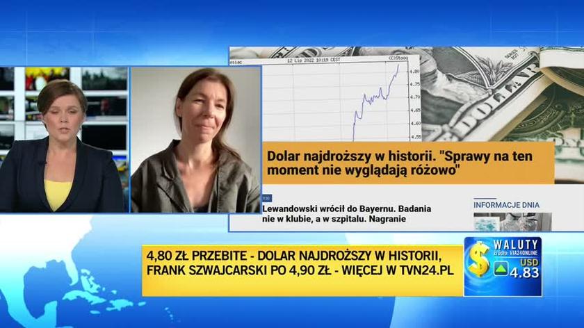 Ekonomistka Anna Gołębicka o silnym dolarze i notowaniach złotego