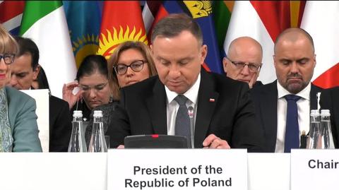 Fragment wystąpienia prezydenta Andrzeja Dudy podczas otwarcia szczytu OBWE