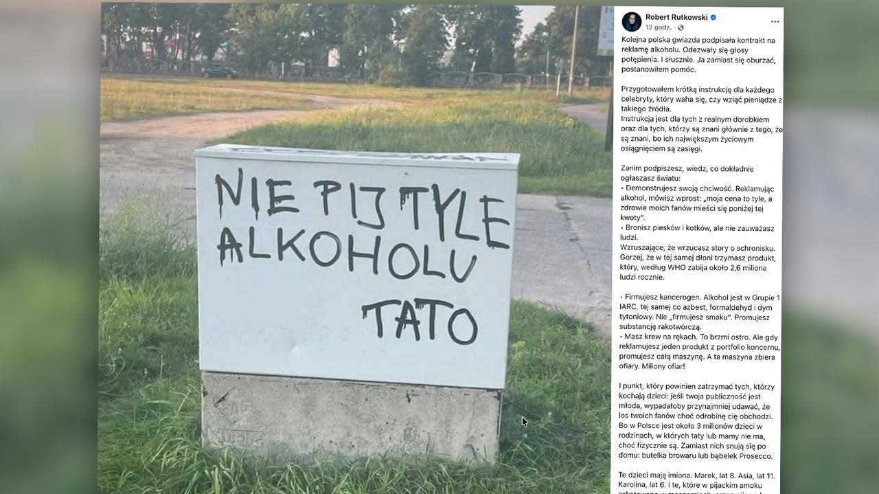 Psychoterapeuta Rutkowski ostrzega celebrytów przed reklamowaniem alkoholu