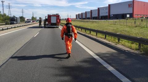 Do wycieku doszło na drodze S-6, na wysokości Węzła Szadółki