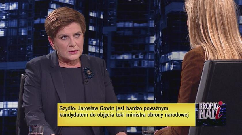 Beata Szydło: wskazałam Jarosława Gowina, by przeciąć niepotrzebną dyskusję