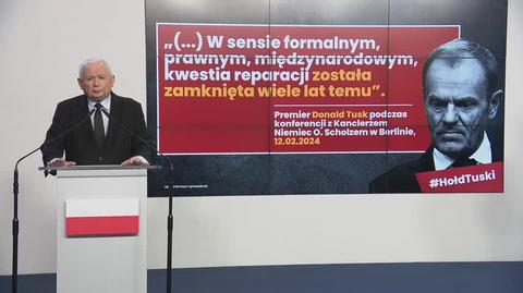 Kaczyński: Niemcy się po prostu niestety nie zmieniły w relacji z Polakami. A Donald Tusk się w to wpisuje
